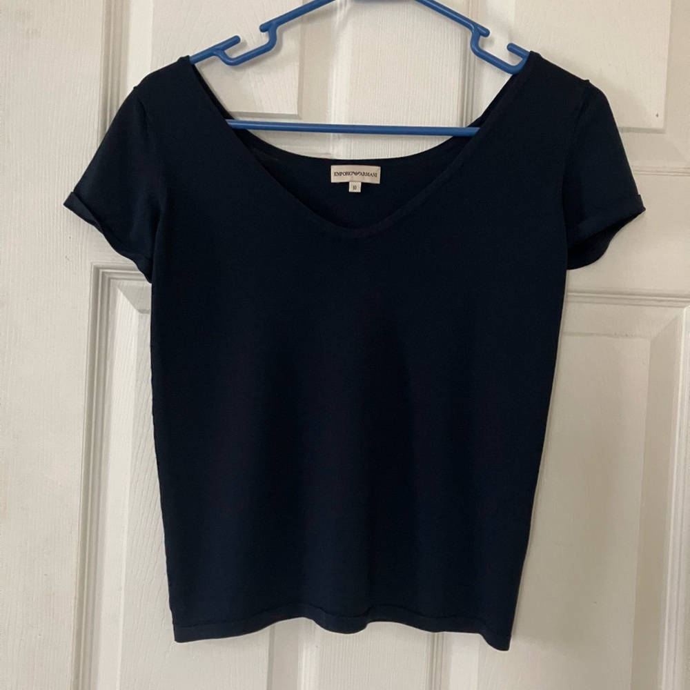 Emporio Armani Black Fitted Short Sleeve Tee